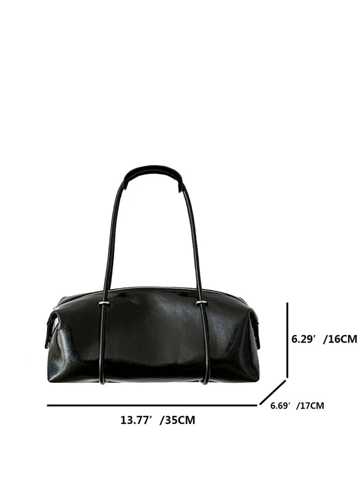 Minimalistic Black Large Capacity Bucket Bag