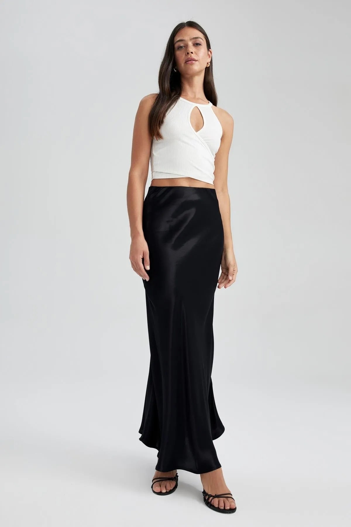 SATIN LONG SKIRT