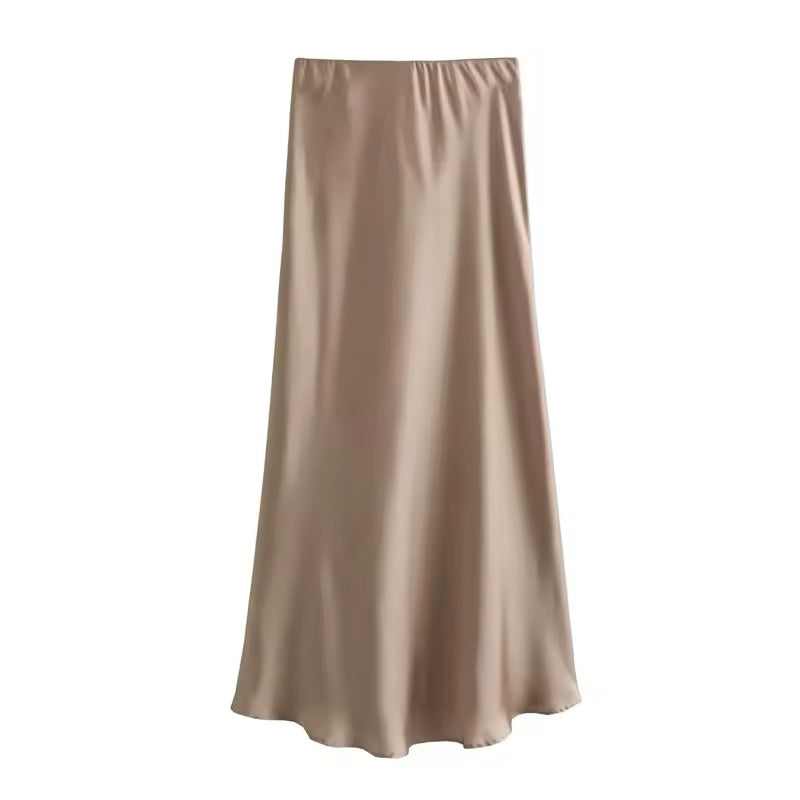 SATIN LONG SKIRT