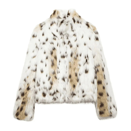 Animal Print Faux Fur Jacket